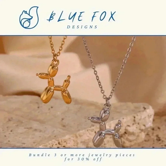 Fashion Jewelry Jewelry - *NEW* Balloon Dog Stainless Steel 18K  Gold Plated Necklace (GOLD)